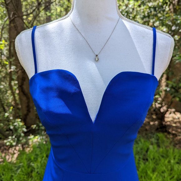 MILLY Italian Cady Kelly Dress V-Neck in Cobalt Blue Size 0 Brand New NWT - Picture 5 of 12